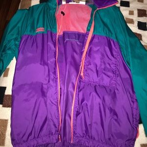 Vintage Columbia colorblock windbreaker